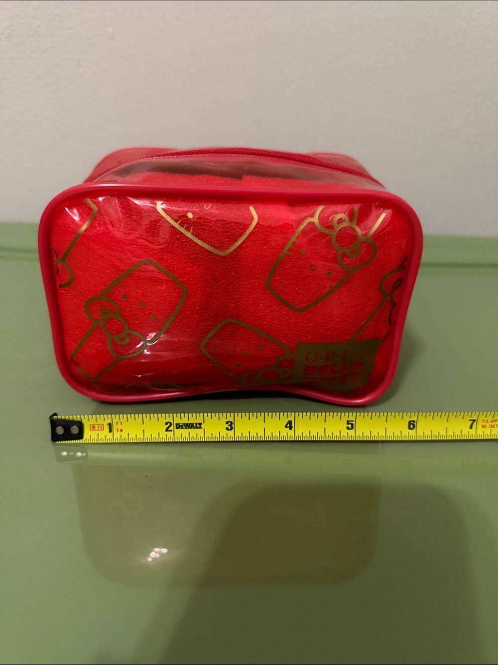 Hello Kitty x OPI Red Clear Travel Pouch with Gold Print